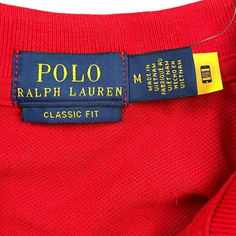 Polo Ralph Lauren Mens Medium M Red Polo Shirt NWT Fits Like SMALL Cut 38